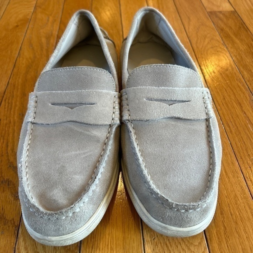 Nordstrom Work Casual Suede Light Gray Loafers Shoes Mens Size 9.5 M Peter-Lea